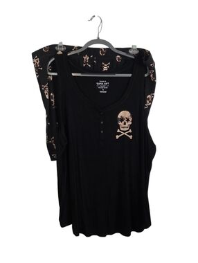 Torrid Skull Crossbones Black Tan Tank And Shorts Sleep Set Size 4X - Pre-Owned